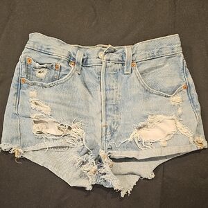 Levi’s Premium Distressed Cutoff Denim Shorts